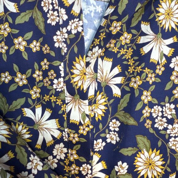 Cara Cara Hutton Dress in Millerfleur Evening Blue Yellow Floral Midi Size M - Picture 16 of 16